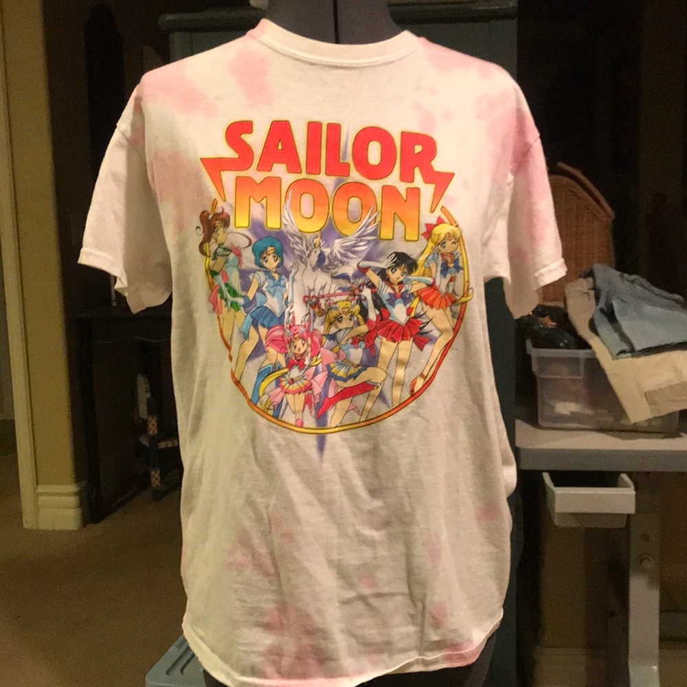 Sailor moon pink tie-dye shirt small!